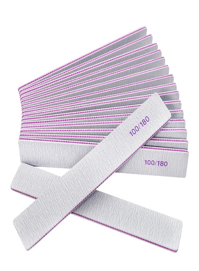 GigaGround Nail Files (12 Packs), Professional 100/180 Grit Double Sided Emery Boards for Natural Nails Fingernail Toenail File Kit, Heavy Duty Emory Nail Filer Set Limas para Uñas Acrílicas Profesional - Image 1